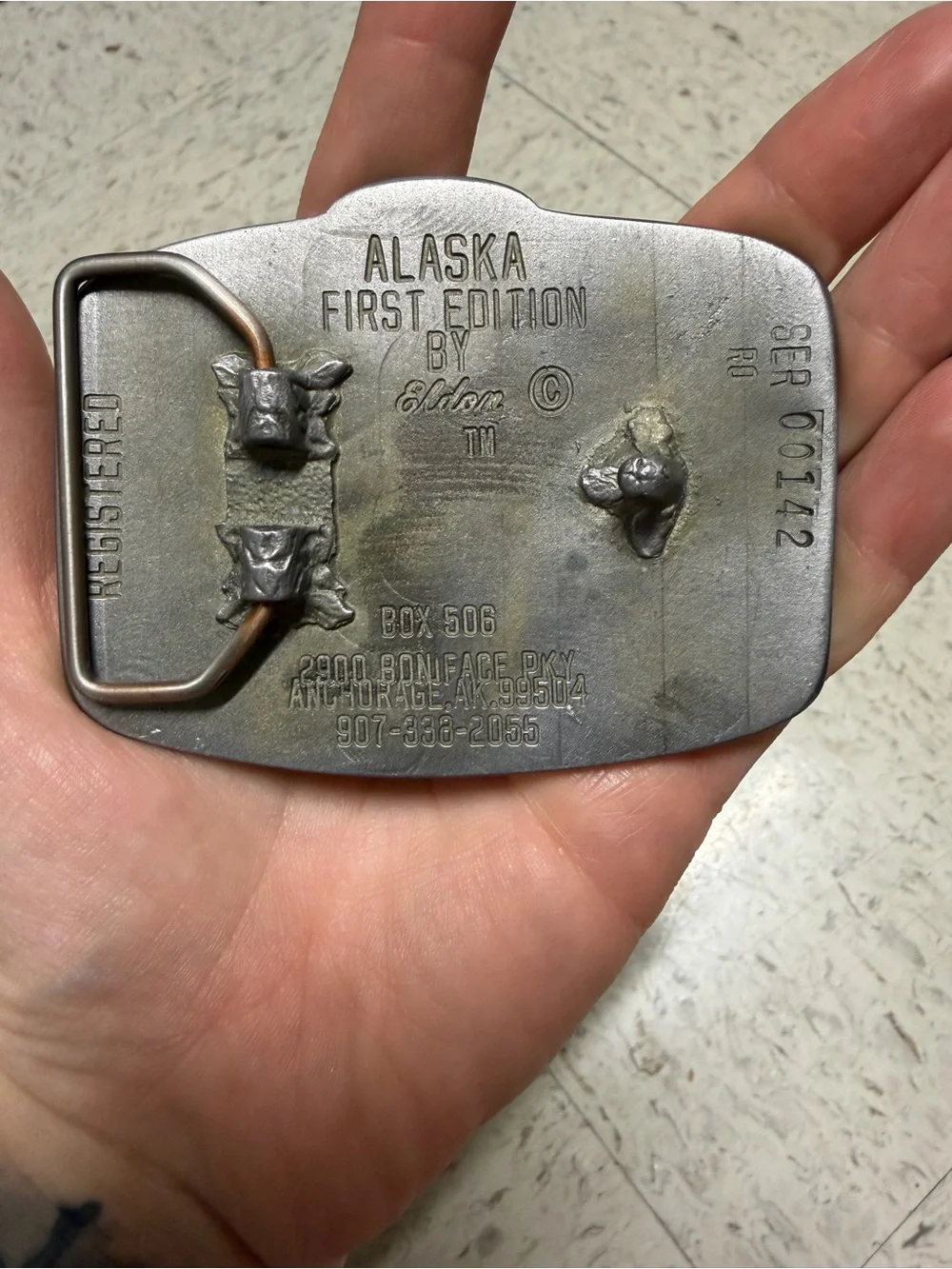 Source Unknown Silver Alaska Rodeo 'The Black Yak' Belt Buckle